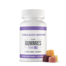 750mg CBD Nutritional Gummies with Collagen Biotin Zinc Vitamin-30ct